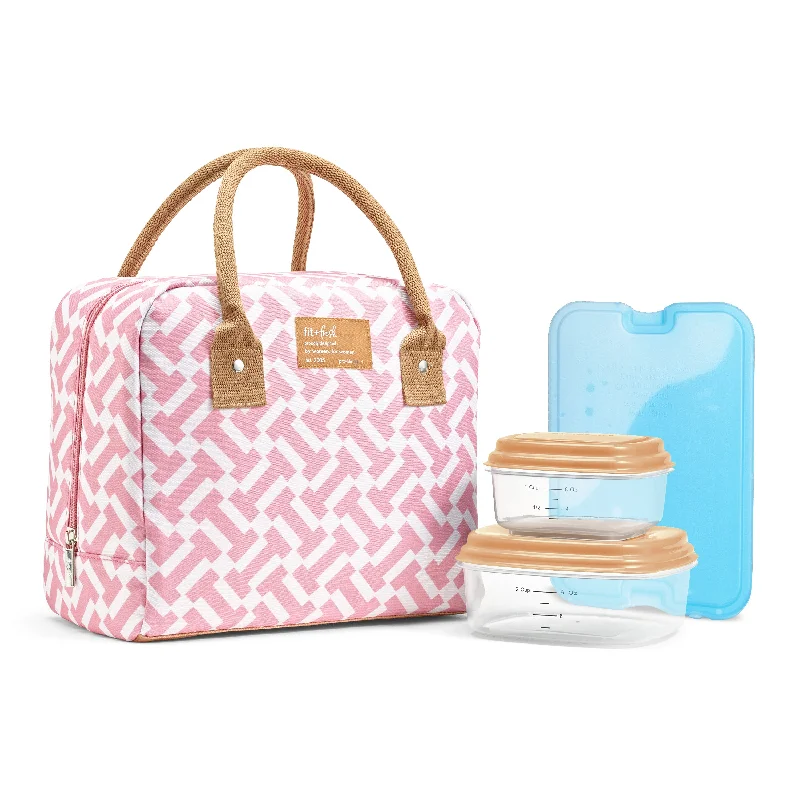 Bloomington Lunch Bag, Dusty Rose Geo