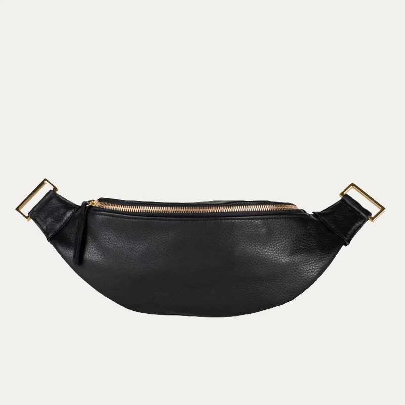 Fanny Pack + Crossbody Bag | Black + Gold Hardware