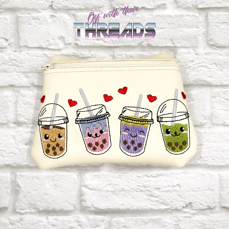 DIGITAL DOWNLOAD Boba Tea Friends Clutch Zipper Bag Lined and Unlined