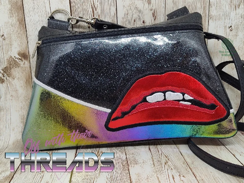 DIGITAL DOWNLOAD RHPS Lips Clutch Applique Zipper Bag Lined and Unlined