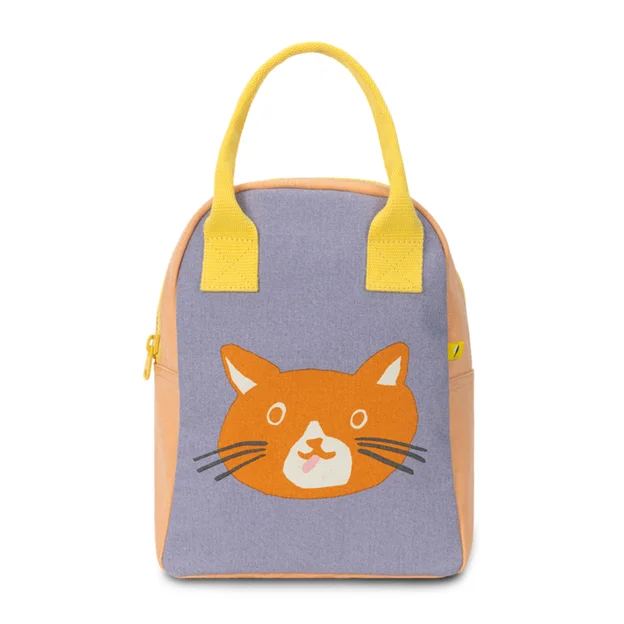 cat fluf zipper lunch bag