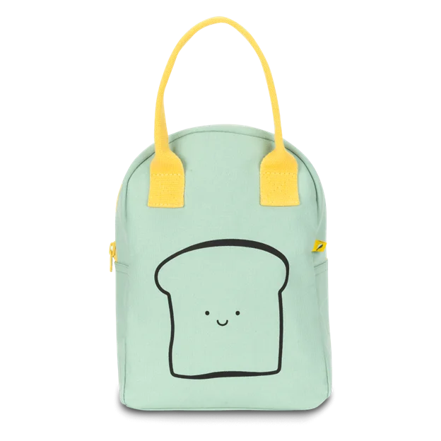 happy bread / mint fluf zipper lunch bag