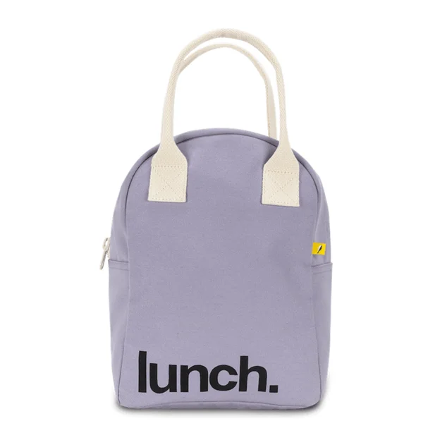 lavender fluf zipper lunch bag