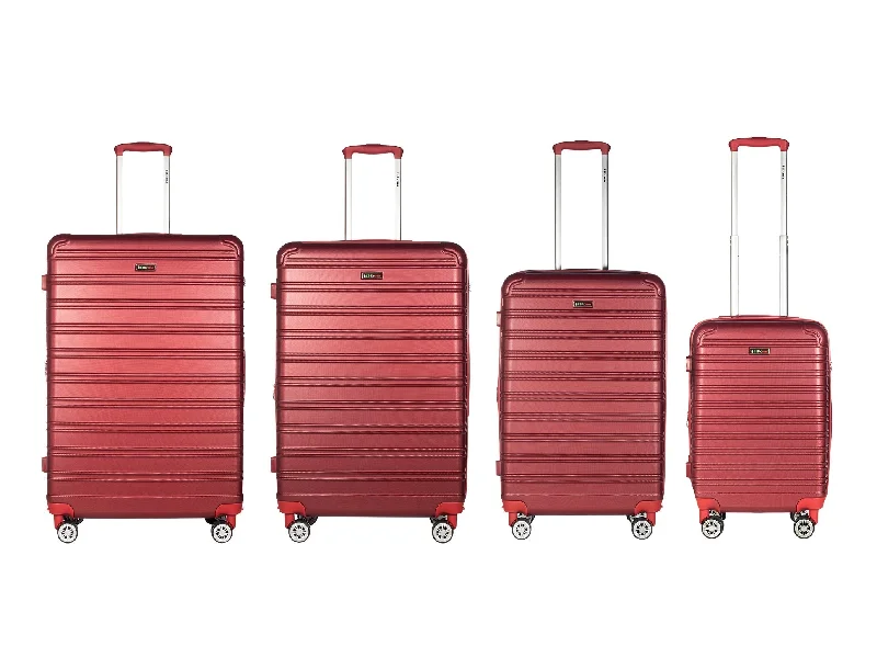 King Collection 4pc Red luggage (20/26/28/30") Suitcase Lock Spinner Hard