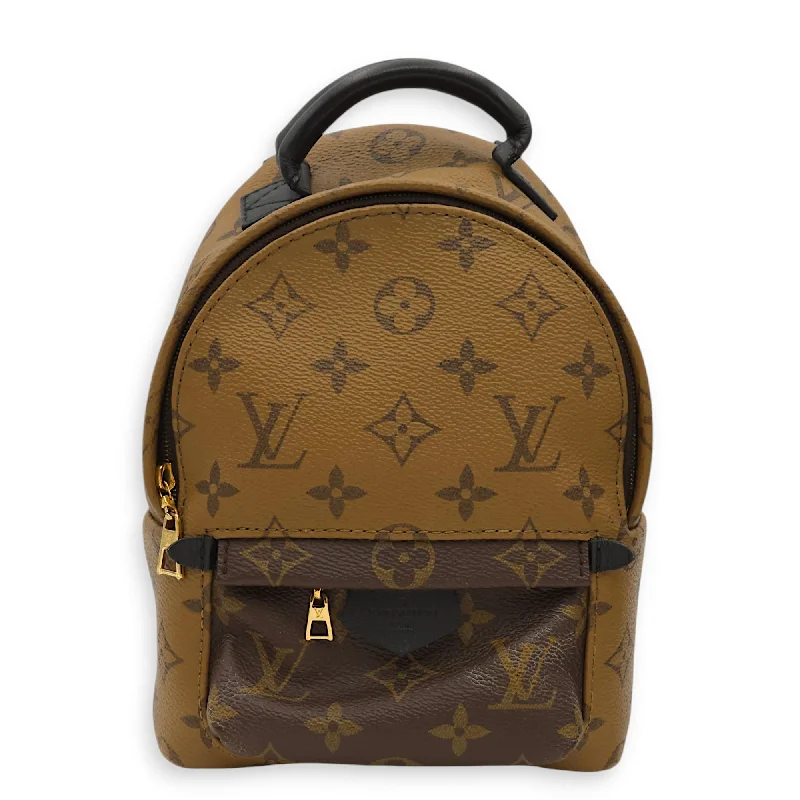 Palm Springs Mini Reverse Monogram Backpack in Monogram Coated Canvas, Gold hardware