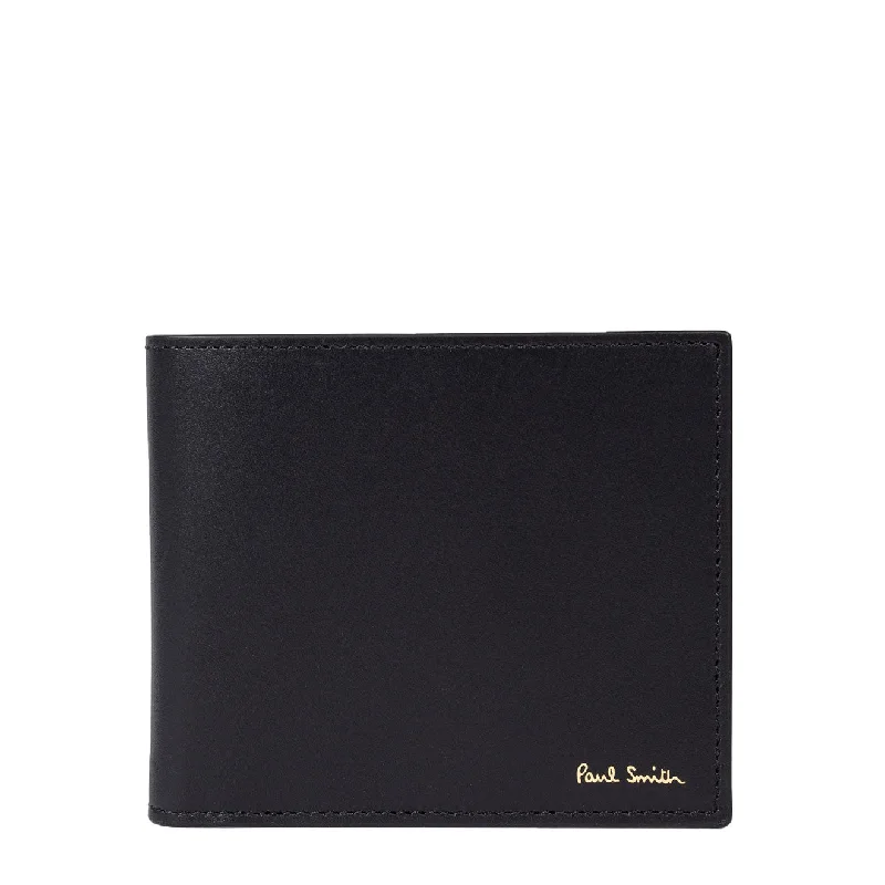 Paul Smith Leather Signature Stripe Interior Billfold Wallet Black