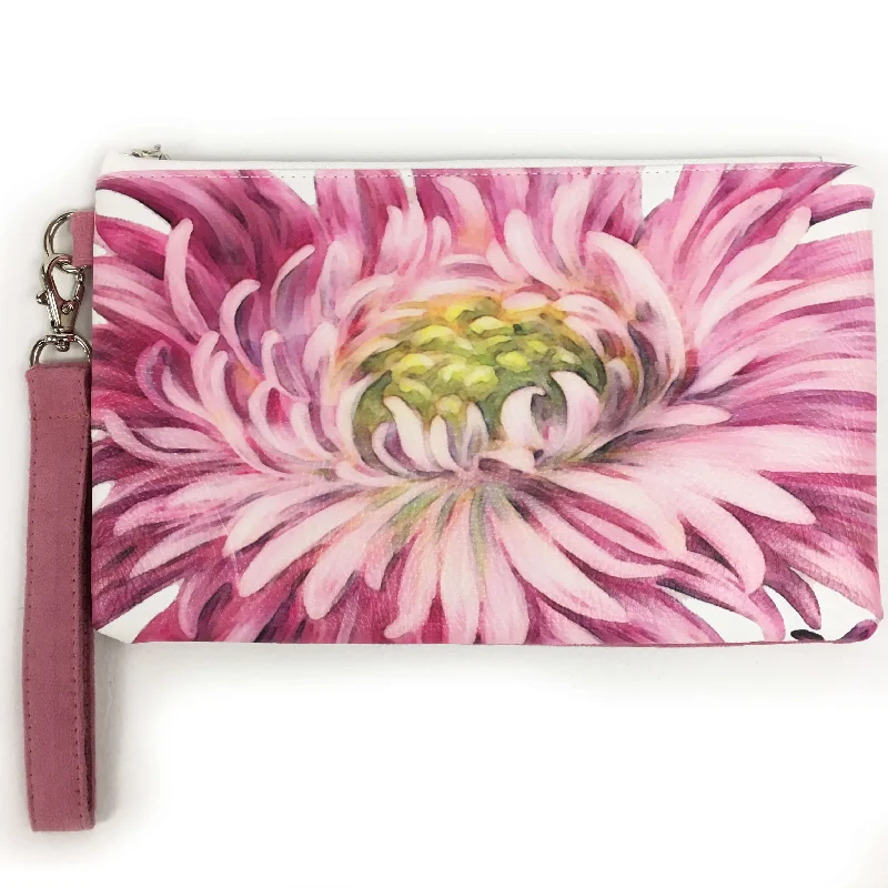 Pink Mum Wristlet - Velvet/VeganSuede