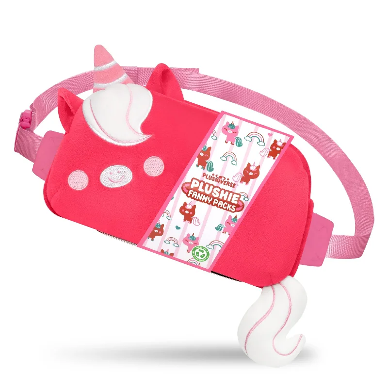 Plushiverse Ruby Red Unicorn Plushie Fanny Pack