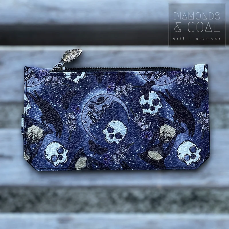 Slim Wallet - Crescent Moon Skulls