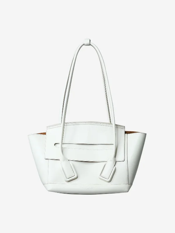 White Arco top handle bag