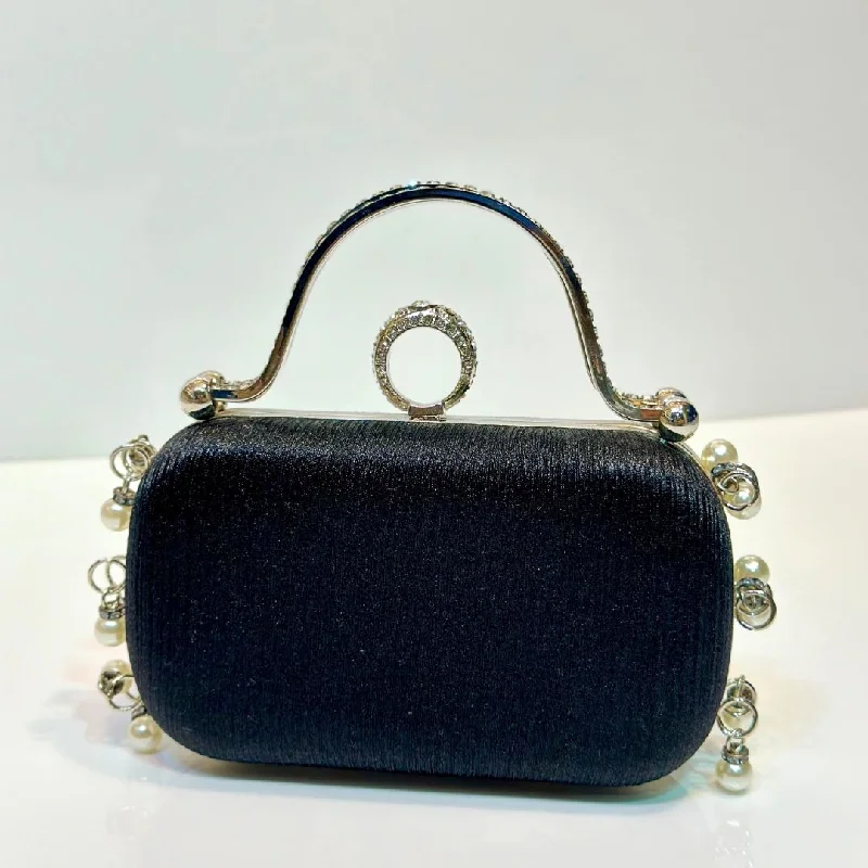 Noir Satin Clutch