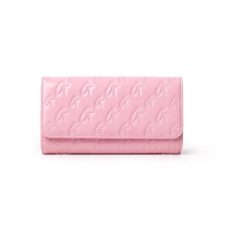 GLAM-AHOLIC MONOGRAM TRAVEL WALLET MIRROR LIGHT PINK