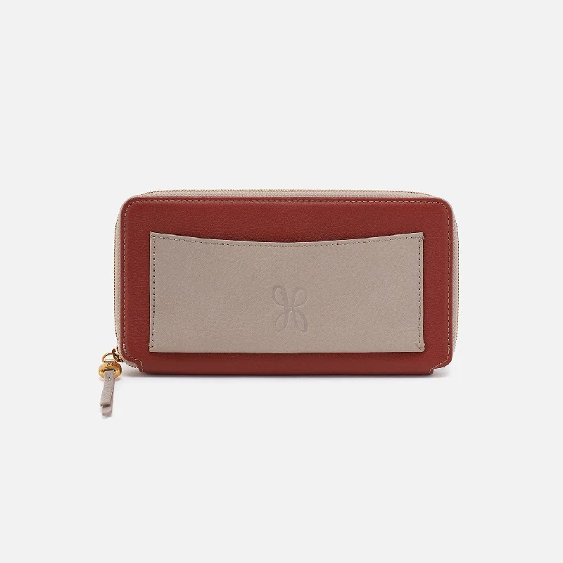 Hart Large Wallet In Pebbled Leather - Rust