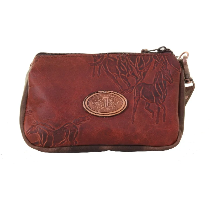 MPG130 - Cognac Wild Horses Makeup Pouch