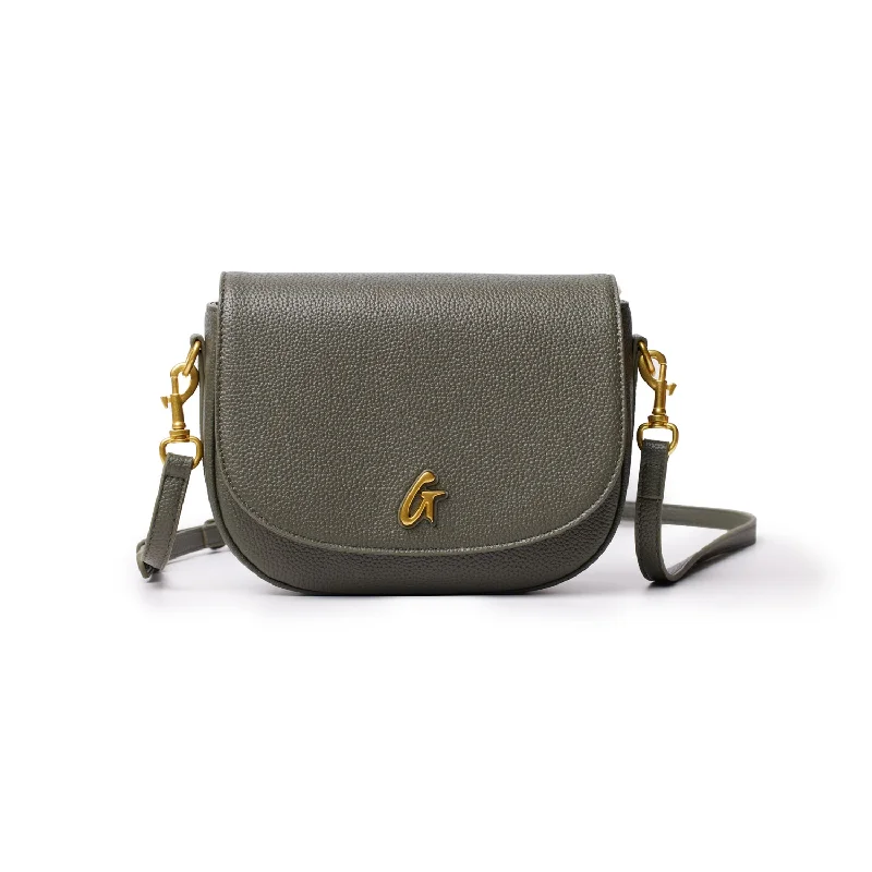 PEBBLE SHOULDER BAG OLIVE GREEN MEDIUM