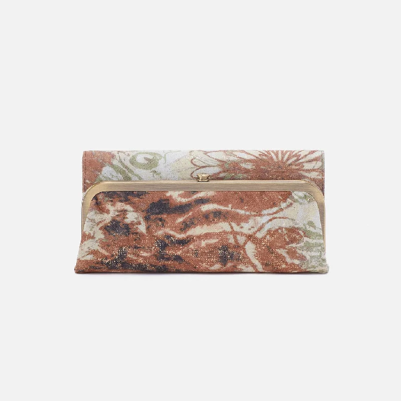 Rachel Continental Wallet In Printed Leather - Coastal Canyon