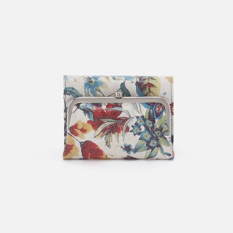 Robin Compact Wallet in Printed Leather - Botanic Print