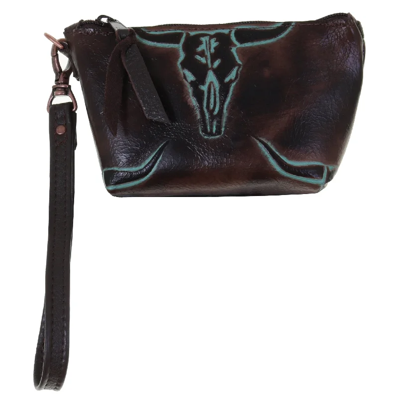 SMP25 - Turquoise Longhorn Small Make-Up Pouch