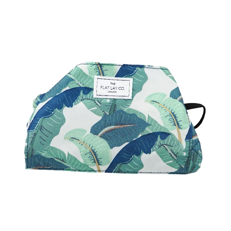 XXL Drawstring Flat Lay Makeup Bag - Tropical Leaves