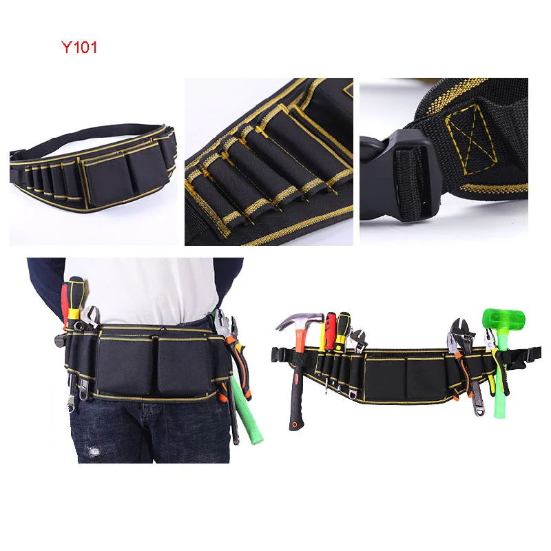 Black and Gold Multiple Various Tool Bag, Electrician Tool Bag, Open Top Tool Bags, Many Pockets Can Hold Many Tools, More Convenient to Carry Tools (Tools not included, Bag only)