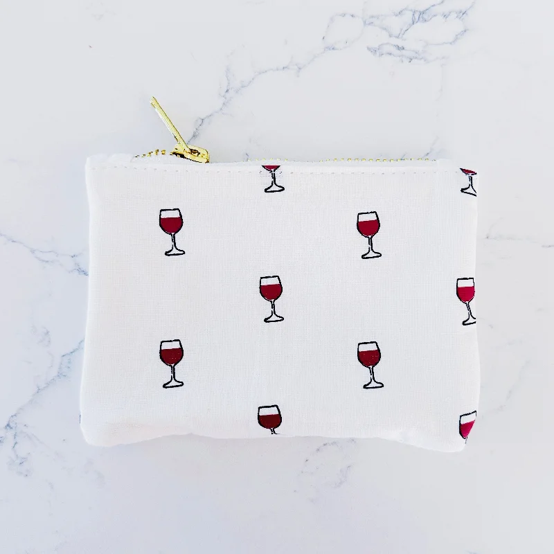 Coin Purse - Red Wine Glasses