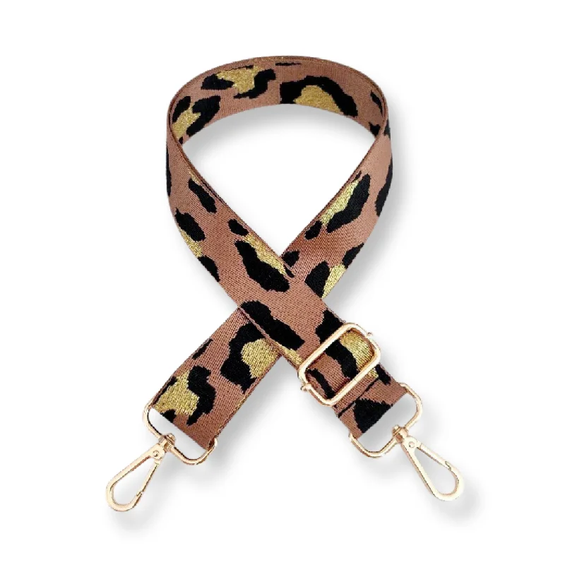 LEOPARD PRINT bag strap brown