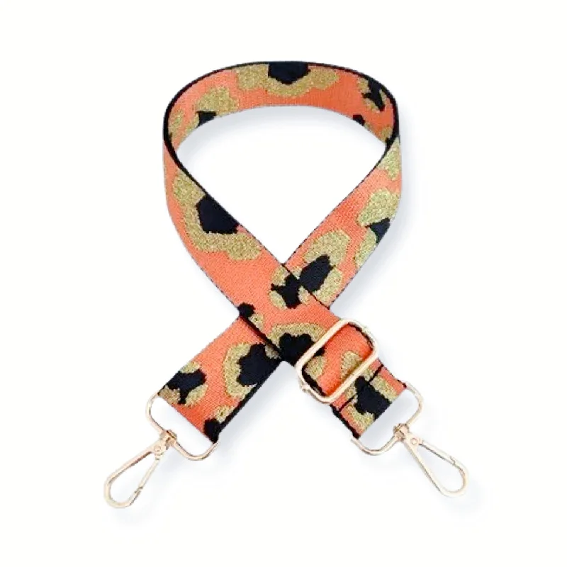 LEOPARD PRINT bag strap orange