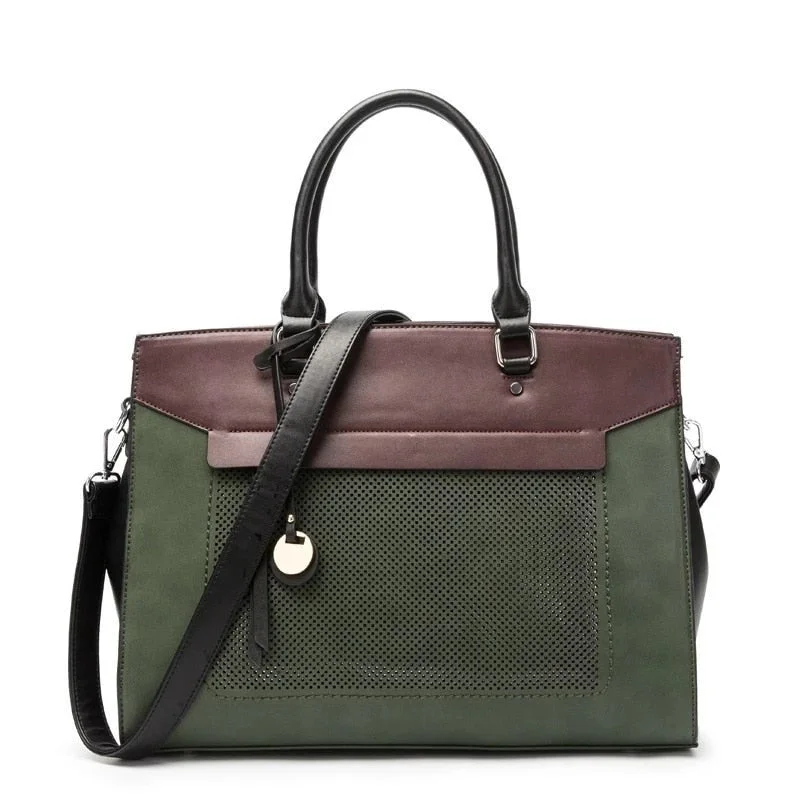 PISTACHIO LEATHER TOTE LAPTOP BAG FOR WOMEN 13-INCH