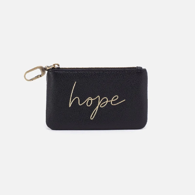 Sentiment Pouch In Pebbled Leather - Black