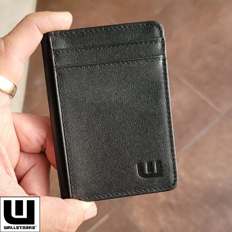 Front Pocket Wallet with RFID in Crazy Horse Leather - Double Espresso "S"